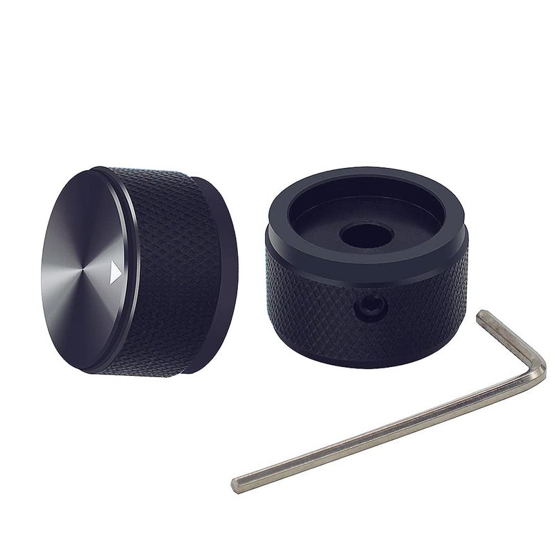 mxuteuk 4pcs Black Guitar Knobs Aluminum Alloy Potentiometer Control knurled Knob Volume Audio Electric Guitar Bass Screw Type 25 x 15.5mm (d*h) KNOB-03-25BK - Image 3